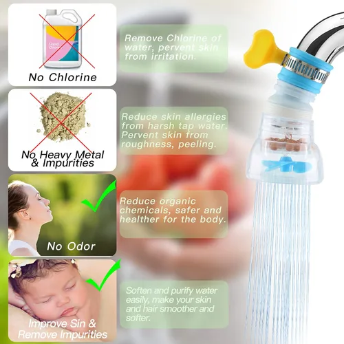 Miniatura 3 de 3 filtros portátiles de montaje en grifo filtro de agua purificada, grifo de filtro de agua ajustable que elimina las impurezas de agua dura