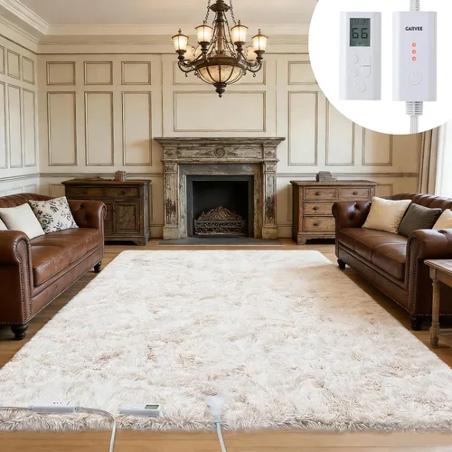 Garvee Alfombra térmica inalámbrica de 5 x 7 pulgadas, alfombra eléctrica con 6 ajustes de calor y temporizador de 2 a 10 horas, tapete térmico de