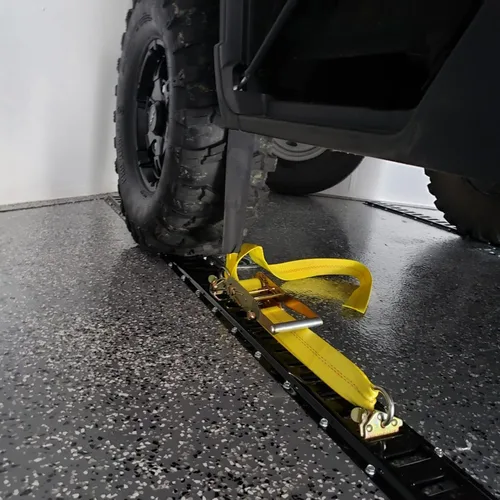 Miniatura 4 de DC Cargo Mall Correas de neumático E Track (paquete de 4) – Correas de rueda con accesorios E Track y 3 bloques de goma – 11' x 2" amarres