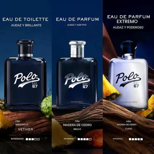 Miniatura 4 de Ralph Lauren Polo 67 Extreme - Eau de Parfum para hombre, aroma gourmand, con acordes de piña caramelizada, madera de cedro y cuero, colonia