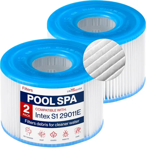 Miniatura 9 de LifeSypplyUSA - Cartucho de filtro de filtro de piscina tipo A/C compatible con 59900E para piscinas sobre el suelo, filtro de spa (paquete de 2)