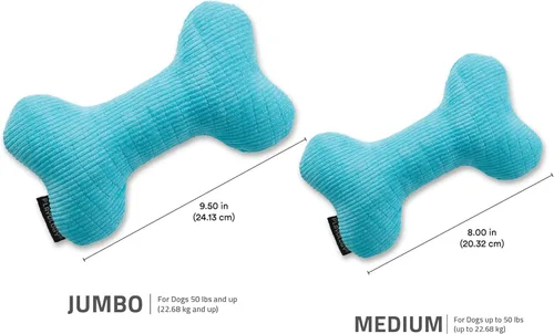Miniatura 5 de Playology Juguetes para perros Juguete de hueso chirriante de felpa para masticar para perros Juguete gigante con aroma a mantequilla de maní