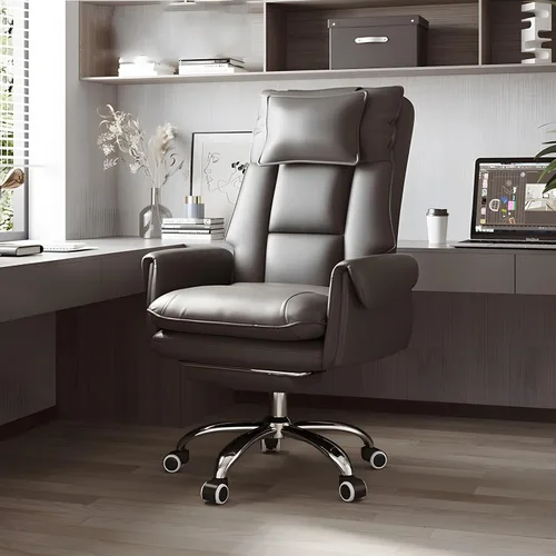 Miniatura 11 de Ergonomic High-Back Executive Office Chair with Footrest,Adjustable Lumbar Support & 360° Swivel,Heavy-Duty Metal Base PU Leather Desk Chair for