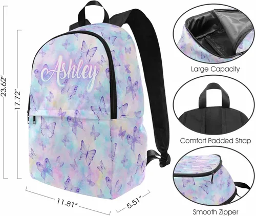 Miniatura 70 de Texto personalizado Elefante desgaste gafas mochila mochila mochila casual Daypack bolsa para mamá niñas, color86-4, Mochilas Daypack