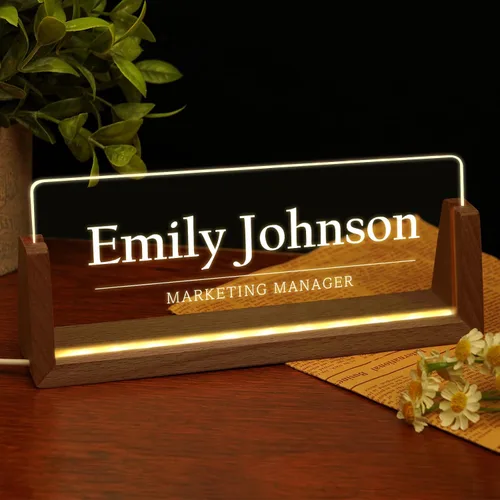 Miniatura 8 de Placa de nombre de escritorio personalizada, placa de identificación acrílica personalizada para escritorio, decoración de oficina para mujeres