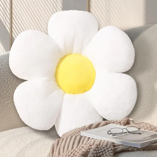 Miniatura 11 de Almohada de Flores Rosadas de 17.7 Pulgadas – Almohada Decorativa Linda en Forma de Margarita, Cojín de Asiento Floral Suave, Almohadas de Piso
