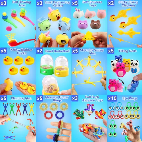 Miniatura 6 de Paquete de 125 juguetes fidget surtidos para niños de 4-8-12, juguetes para aliviar el estrés y la ansiedad para obsequios de fiesta, rellenos