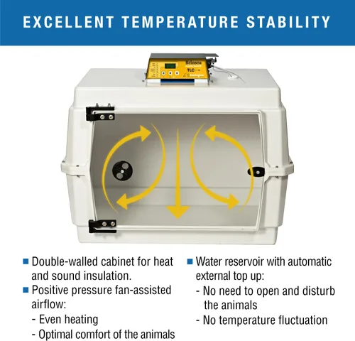 Miniatura 7 de Brinsea TLC-50 Zoologica II - Incubadora grande de cría de aves y recuperación de mascotas con control de humedad para animales enfermos, ideal