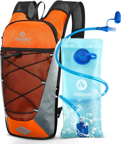 Miniatura 8 de Nepest Mochila de hidratación con bolsa de agua de 2 L para ciclismo, mochila de agua para senderismo, correr, mochila de hidratación ligera 2L