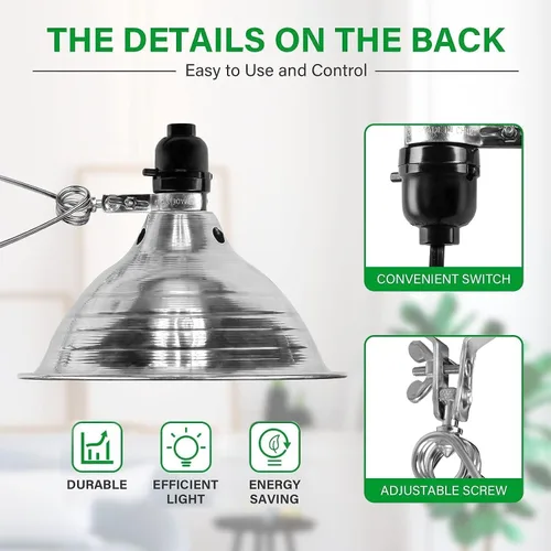 Miniatura 4 de Simple Deluxe - Paquete de 6 lámparas de abrazadera de 8.5 pulgadas con reflector de aluminio de hasta 150 W, cable de 6 pies