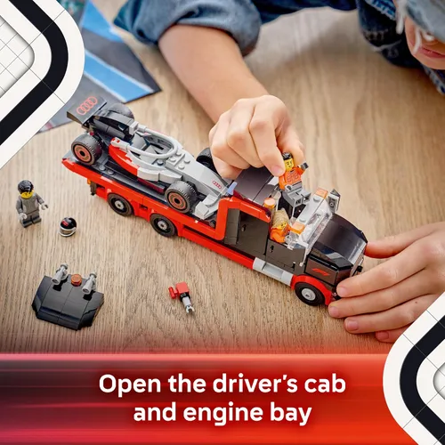 Miniatura 4 de LEGO Camión de exhibición City F1 con coche de carreras Audi F1 - Juguete de construcción para niños y niñas, a partir de 7 años - Juguete de coche