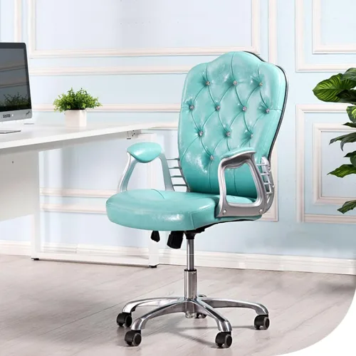 Miniatura 18 de QQXX Silla de oficina en casa, silla ergonómica de escritorio, silla de computadora con soporte lumbar, reposabrazos, silla ejecutiva giratoria