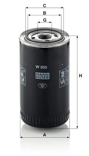 Miniatura 3 de Mann Filter Filtro de aceite giratorio W950