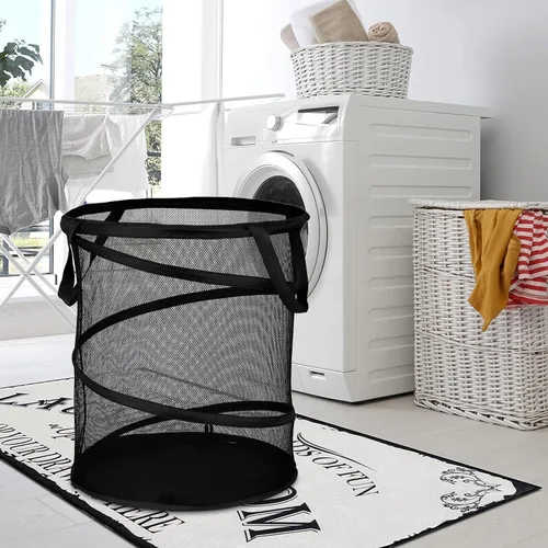 Miniatura 6 de BATTOO Cestas de lavandería plegables, cesta desplegable para lavandería, cesta de lavandería extra grande de 113L con bolsa portátil de malla