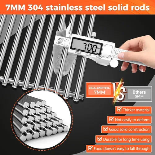 Miniatura 3 de QuliMetal Rejillas de acero inoxidable 304 de 0.276 in para parrillas Weber Spirit E-210, Spirit 200, GS4 Spirit II 200, Spirit II serie E-210