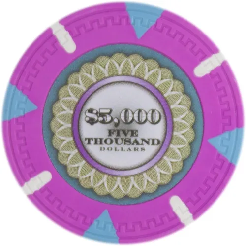 Claysmith Gaming The Mint Poker Chip - Compuesto de arcilla pesada de 0.48 oz, paquete de 50 Rosa ($5000 Pink)