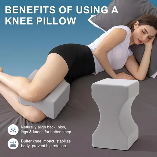 Miniatura 7 de UJPFEO Almohada de rodilla para personas que duermen de lado, almohada refrescante de espuma viscoelástica para dormir entre las rodillas, almohada