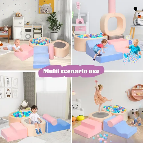 Miniatura 10 de MIND&ACTION Juguetes de Escalada para Niños Pequeños de 6 Piezas en Interiores con Piscina de Pelotas, Juguetes de Escalada para Mayores de 1 Año