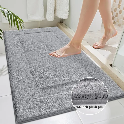 Miniatura 3 de SHACOS Juego de alfombras pequeñas de baño de 2 piezas con tapetes de baño en forma de U, tapetes de inodoro de 16x24 + 20x24 pulgadas, tapetes