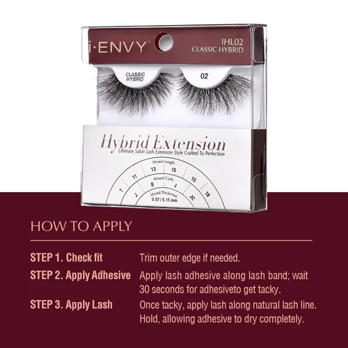 Miniatura 5 de i-ENVY - Pestañas postizas de extensión, pestañas híbridas transparentes invisibles, de aspecto natural, volumen mixto, rizos, pestañas postizas