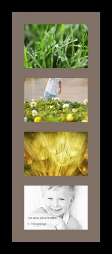 Miniatura 89 de Marco para fotos de ArtToFrames, 4 aberturas de 5′ x 7′ y marco negro satinado, de ArtToFrames, Madera, negro 4 - 8x10 - (2131)