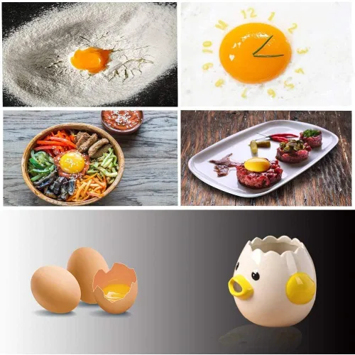 Miniatura 5 de Separador de huevos, amarillo, cerámica, 3x3 pulgadas, 4.3 onzas