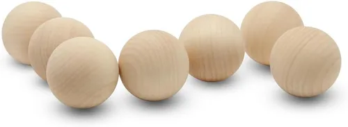 Miniatura 11 de Bolas redondas de madera de 3-1/2 pulgadas para manualidades, bola de madera dura de abedul redonda sin terminar y lisa, y esfera de madera, por
