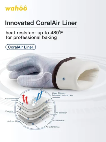Miniatura 2 de LANON Protection Wahoo Guantes de silicona líquida para horno ahumador, grado de contacto con alimentos, guantes resistentes al calor para cocinar