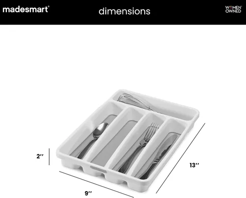 Miniatura 6 de Bandeja para cubiertos Madesmart Classic grande Blanco