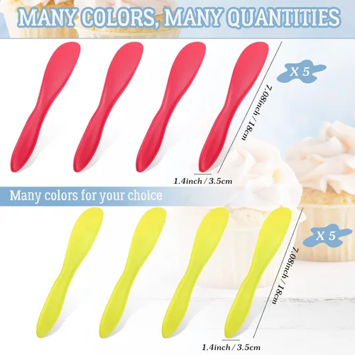 Miniatura 2 de Esparcidor de mantequilla de plástico, 10 cuchillos multiusos para mantequilla, cuchillos versátiles para glaseado de queso suave, 7 x 1.4 pulgadas