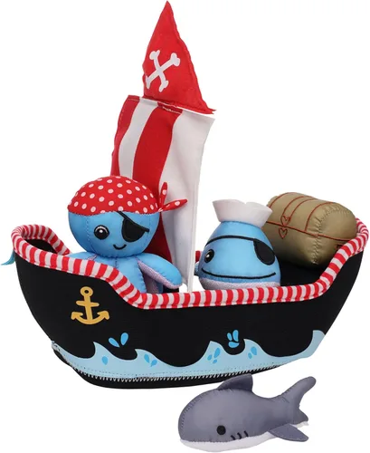 Miniatura 9 de Manhattan Toy Neopreno Whale - Juguete de baño flotante de 5 piezas con esponjas de secado rápido y juguete para chorros