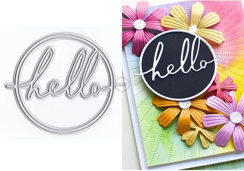 DzIxY Hello Words - Troqueles de corte de metal para hacer tarjetas, troquelados, troquelados, álbumes de recortes, plantillas de máquina de 6