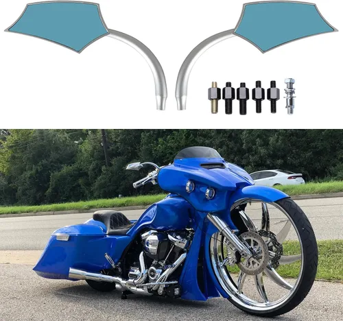 Miniatura 8 de Espejos Universales para Motocicleta, Espejo de Doble Toma con Rosca M8 M10 Compatible con Sportster 883, Bicicleta de Calle, Moto de Cross, Crucero