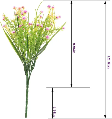 Miniatura 6 de JAKY-Global Flores artificiales Gypsophila Babysbreath - Ramo de plantas de agua falsas, 6 paquetes de plantas falsas, ramo de brida de boda, Mezcla