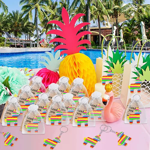Miniatura 6 de CiciBear Paquete de 24 llaveros de burro de México, decoración de fiesta para invitados, fiesta temática de burro de México, baby shower, fiesta