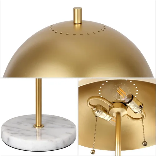 Miniatura 5 de JONATHAN Y Lámpara de mesa LED de 20.7 pulgadas de mármol dorado/blanco con 2 luces para decoración moderna de noche, lámpara de escritorio
