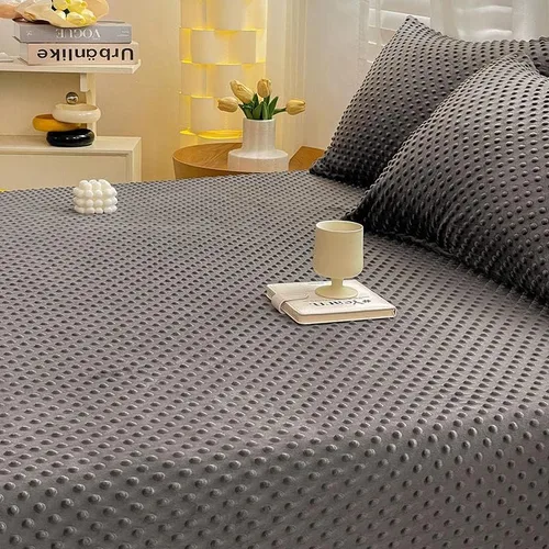 Miniatura 3 de Sábana de cama de punto Minky sólido, sábana de forro polar de terciopelo cálido, sábana encimera, manta de cama ligera, individual, gris oscuro