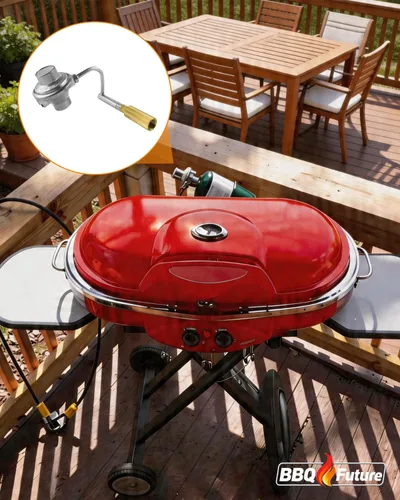 Miniatura 7 de Regulador de parrilla para barbacoa con adaptador de manguera de 5 pies de repuesto para parrillas Coleman Roadtrip, regulador adaptador