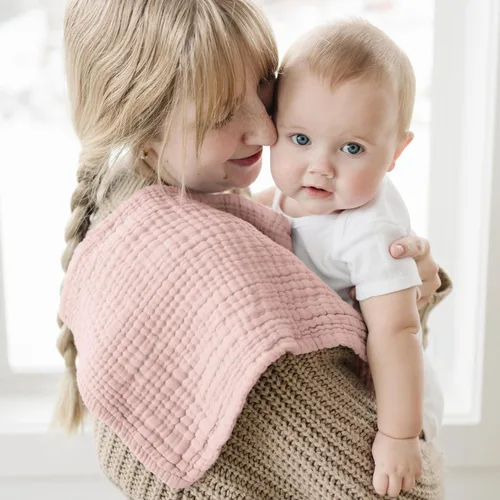 Miniatura 5 de Konssy Paquete de 6 paños de muselina para bebé, suaves y absorbentes, 100% algodón, ropa para eructos para recién nacidos, bebés niños y niñas