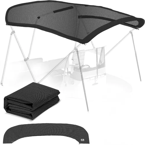 Miniatura 10 de Lona universal de repuesto Bimini de 4 arcos, lona superior Bimini solo con funda de almacenamiento con cremallera, grado marino 900D, impermeable