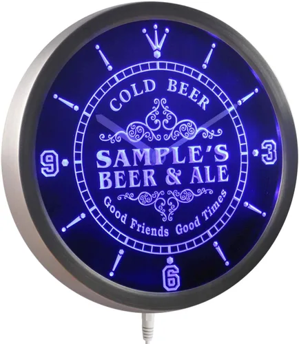ADVPRO ncqs-tm - Reloj de pared LED personalizado con letrero de neón para cerveza fría y cerveza fría