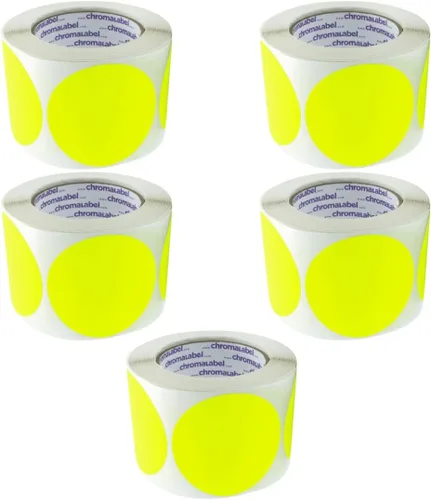 Miniatura 20 de ChromaLabel Etiquetas adhesivas circulares de 3 pulgadas, etiquetas adhesivas redondas de alta visibilidad, puntos adhesivos extraíbles, 500