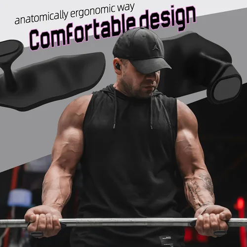 Miniatura 3 de Puños para levantamiento de pesas, guantes de entrenamiento ergonómicos para mujeres y hombres, agarres de goma para gimnasio sin dedos, agarres