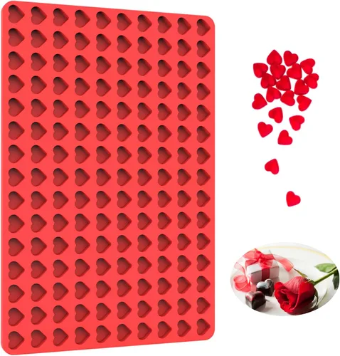 Miniatura 8 de Moldes de silicona con forma de corazón para gomitas, dulces, chocolate, pequeños moldes caseros con raspador (1 unidad de corazón)
