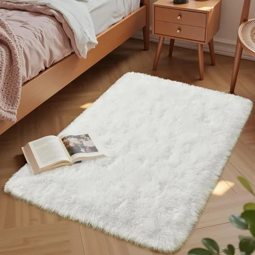 Miniatura 34 de Macgace - Alfombras pequeñas para dormitorio, 2 x 3, beige, antideslizante, alfombra de área, súper suave, de felpa esponjosa, alfombra moderna