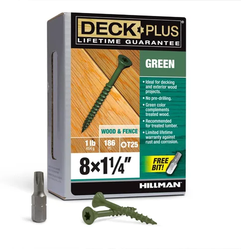 Miniatura 28 de Deck Plus Tornillos para valla y madera exterior con revestimiento epoxi de 3 pulgadas #10 x 3 Torx/Star Drive Incluido, rosca gruesa, tornillo
