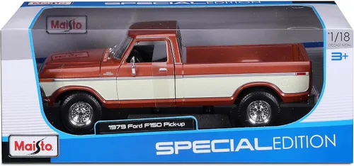 Miniatura 8 de Maisto - Modelo a escala 1:18 compatible con la réplica en miniatura Ford F150 Pick-up clásica vintage coleccionable de 1979 (Crema)