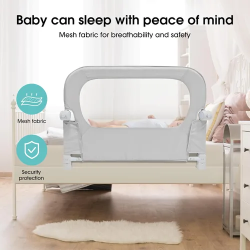Miniatura 5 de NUTIKAS Barandilla protectora para cama de bebé para niños pequeños - Rieles laterales de cama de 35.1" para niños pequeños para cuna, individual