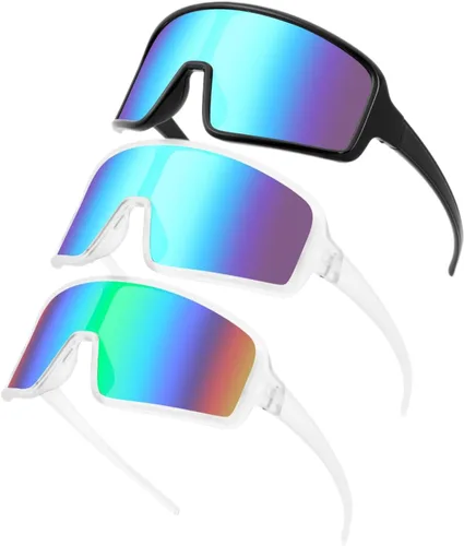 Miniatura 12 de Karsaer Vision - Gafas de sol deportivas para ciclismo, béisbol, softbol, unisex, para adultos, jóvenes, niños y niñas, 8-16 Lentes de espejo azul