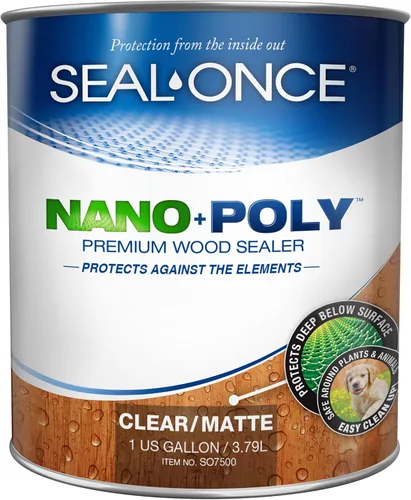 Miniatura 18 de Sellador Seal-Once Nano+Poly de madera penetrante con poliuretano, sellador impermeable de alta calidad, 1 galón, cedro bronce Sellador